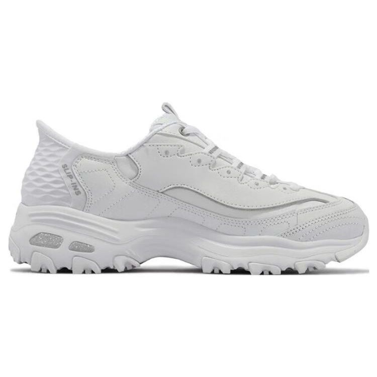 Skechers DLites 1.0 Tela Cómodas Versátiles Duraderas Ligeras de Caña Baja Casual Zapatillas para Mujer Blancas 150031-WSL