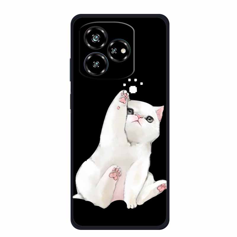 Funda For ZTE Axon 60 Lite Case Cute Cartoon Cat Black Silicone Soft Phone Case For ZTE Blade V60 Axon 60 Back Cover Case 60lite