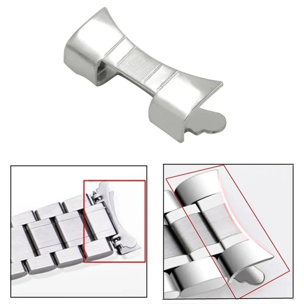 Stainless Steel Curved End Link Set Metal Wristband Curved End Bracelet Adapter Watch Accessories