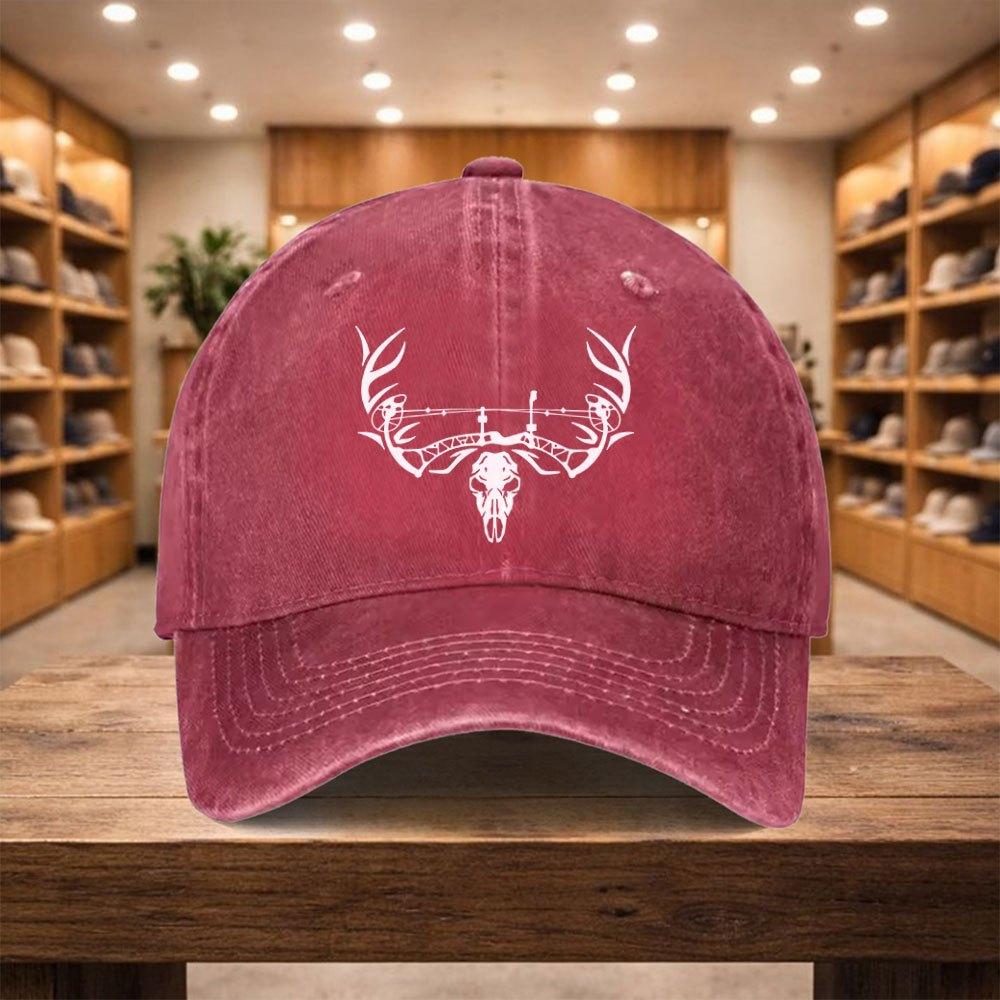 pc Baseball Cap a Casual Duckbill Hat New Style Antler Skull Versatile Hat Adjustable Sports Cap Suitable for Vacations Tra