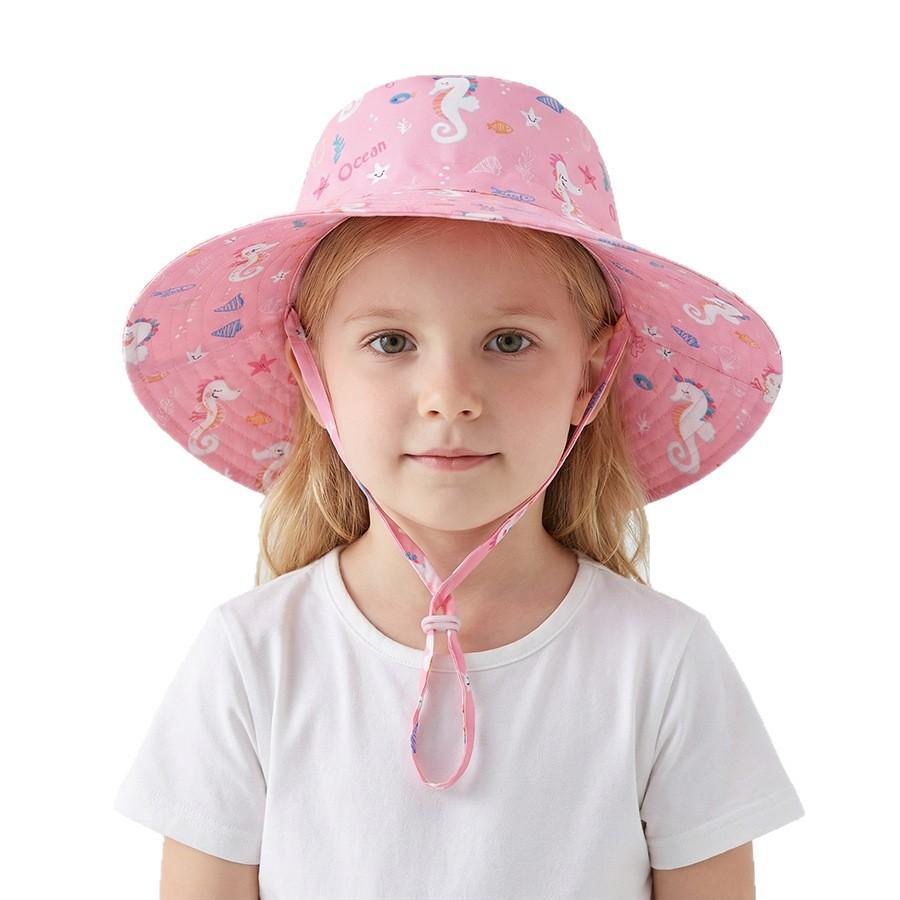 Printed baby sun hat for boys and girls. Men's and women's fisherman hats. Pure sun protection hats. Outdoor adjustable.