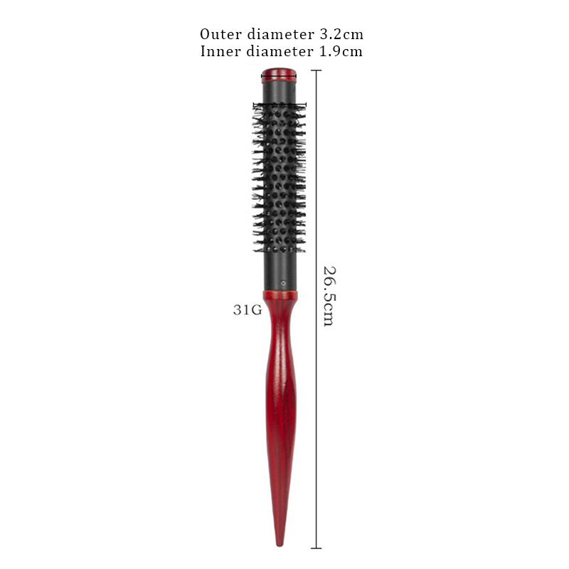 /Kuz/Long Handle Heat Resistant Ceramic Round Hair Brush For Blow Dry Curling Straight Hair Salon Styling Tool