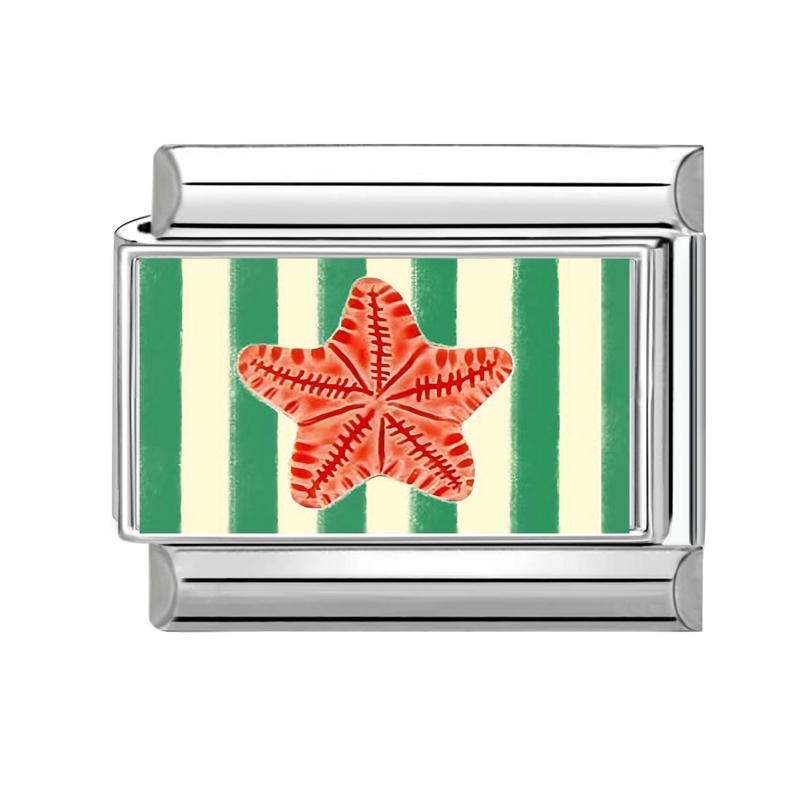 Y2K Personalized DIY Italian Creative Colors Charm Bracelet Flowers Eyes Starfish Bead Fit 9mm Stainless Steel Bracelet Jewelry