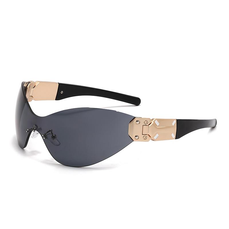 Y2K Rimless Metal Sunglasses Luxury Brand Designer Vintage UV400 Protection Punk Style for Women Men