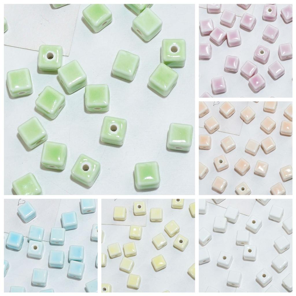 10Mm large square loose bead accessories ceramic necklace bracelet beaded material handmade creative DIY