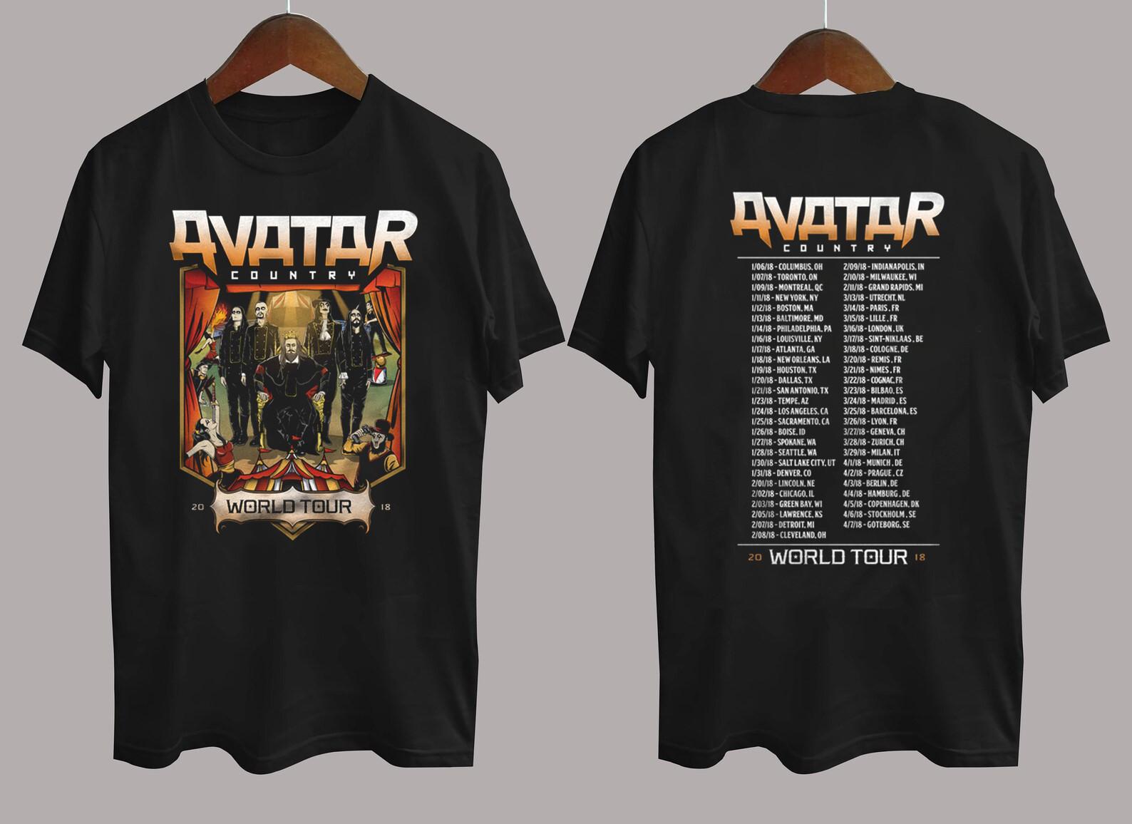 New Avatar Band World Tour Music Heavy Cotton Black 2 Sides Shirt UR420 XXXL