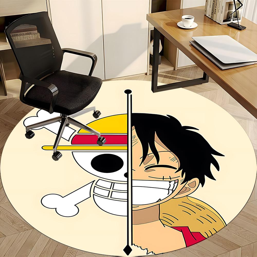 1pc One Piece Monkey D. Luffy Office Round Area Rug, Under Office Chairs Bedroom Living Room Home Decor  A1022154