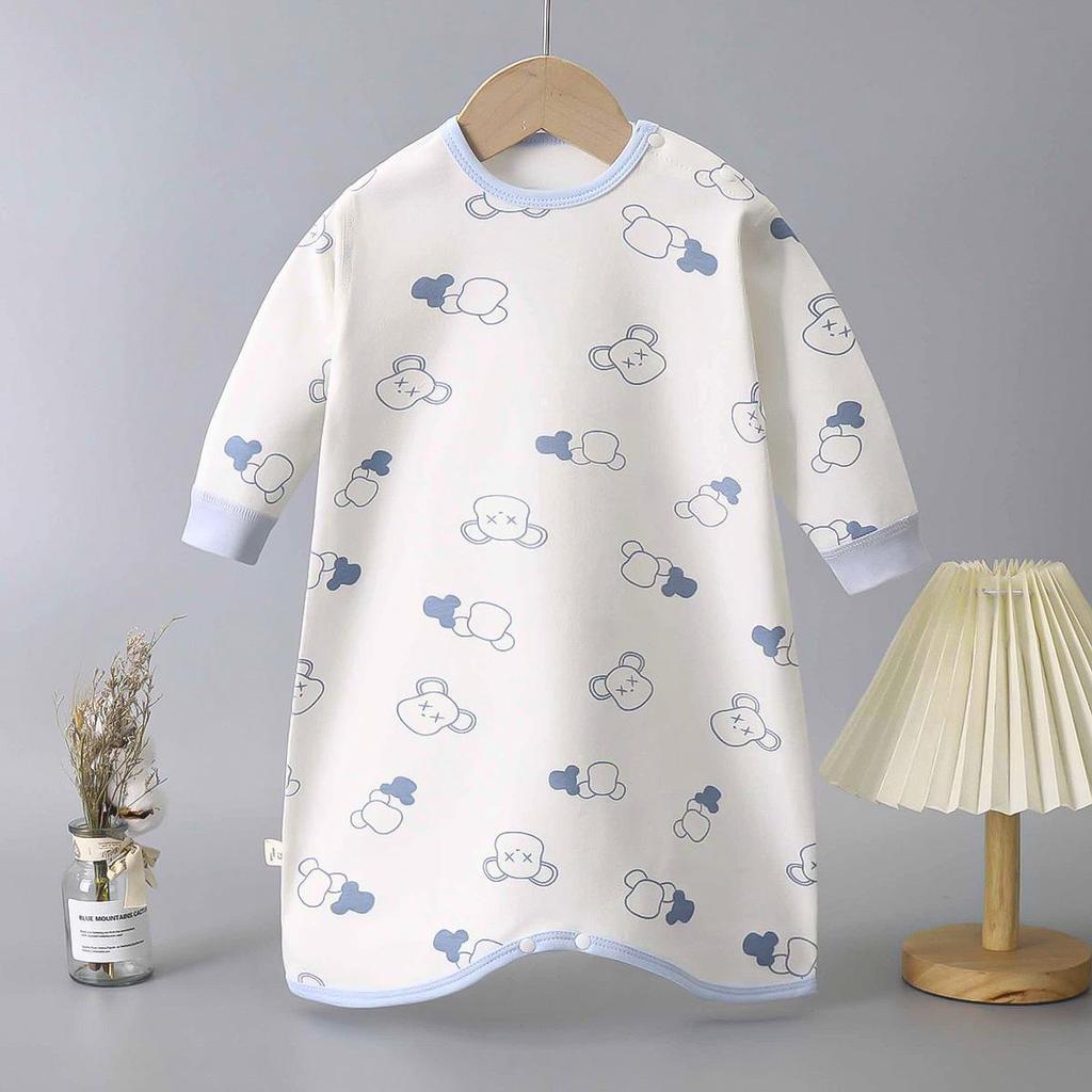 Kids' Pure Cotton Long Sleeve Anti-Kick Onesie Pajamas for All Seasons