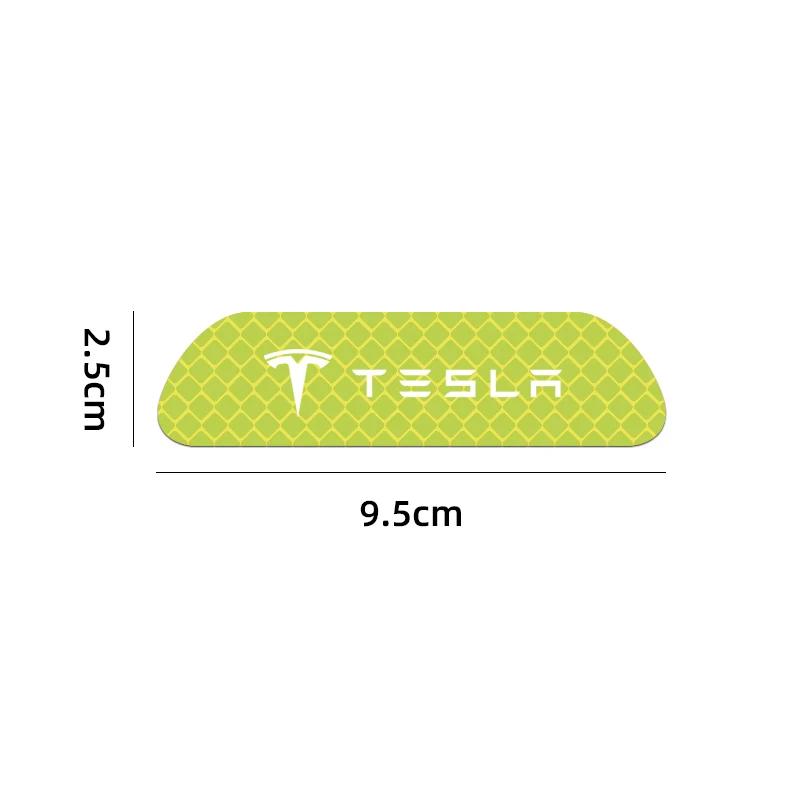 4PCS/set Car Door Safety Warning Reflective Mark 3D Sticker for Auto Styling Suitable For Tesla Model 3 Model X Y Style Roadster