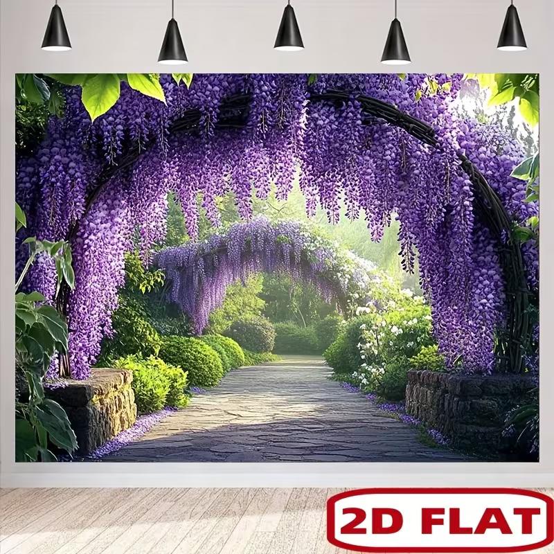 2D Floral Garden Wisteria Tunnel Backdrop for Maternity & Portrait Photoshoot