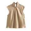 Kaslead New Arrival Women's Clothing Fashion Style Fashionable All-Match Silk Forged Texture Sleeveless Tops 3666175