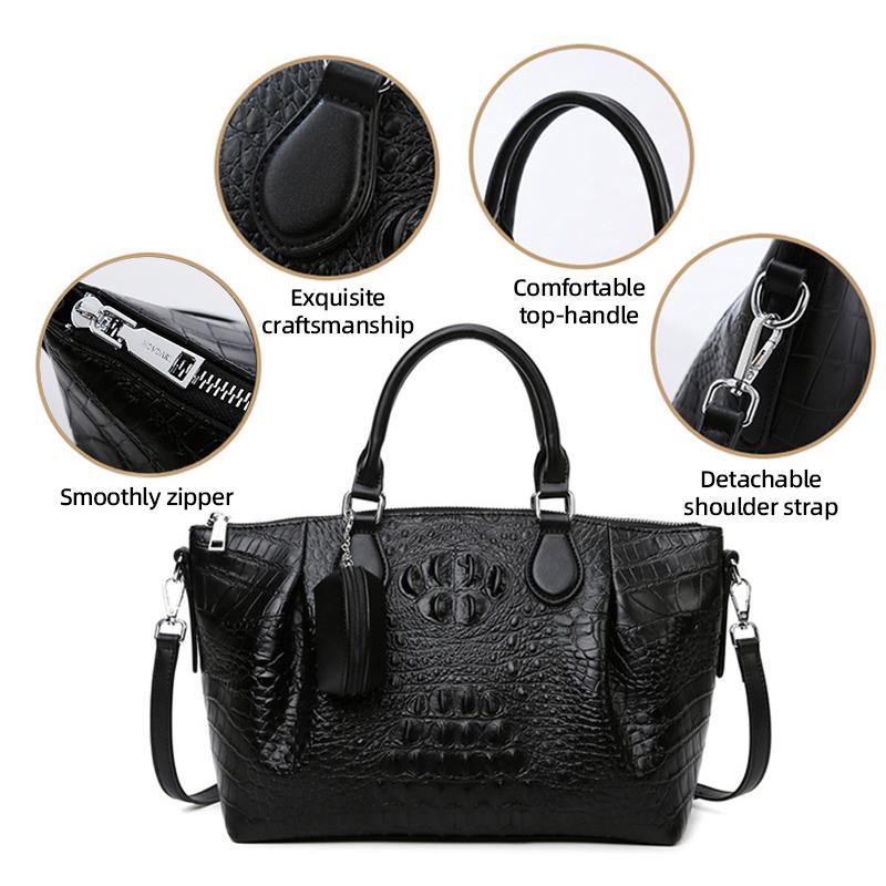 Handbag Crocodile Pattern Women's Bag Large-capacity European and American Fashion Tote Bag Commuter Shoulder Bag Women
