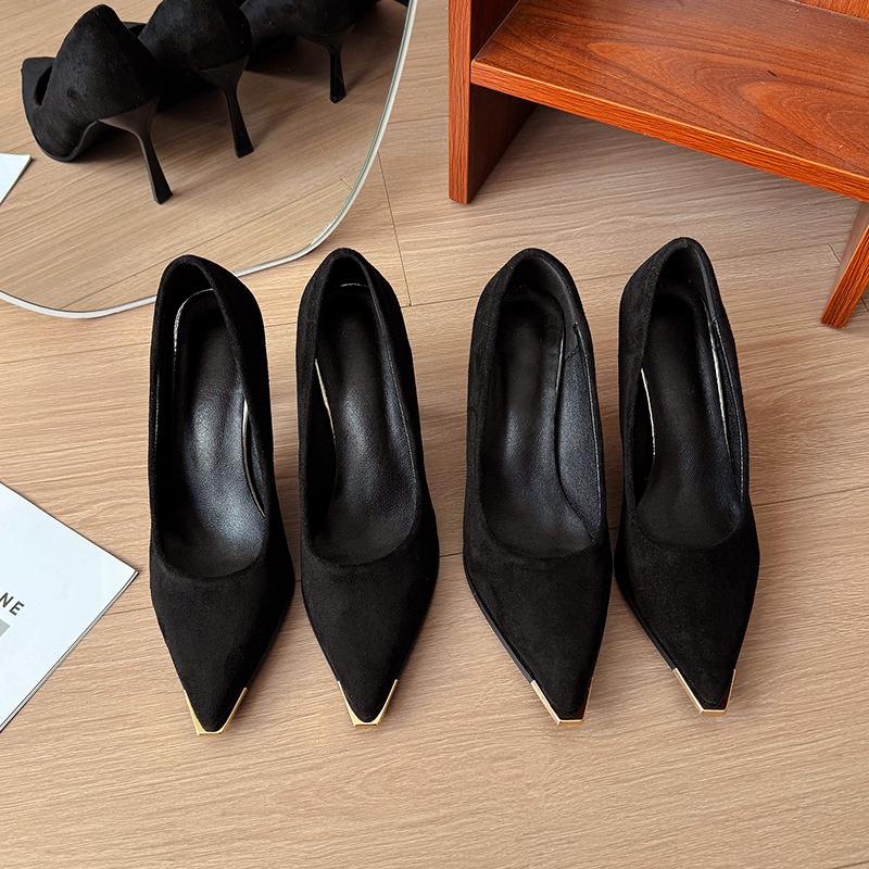 2025 Nouvelles Femmes Nouvelle Mode Chaussures à Talons Hauts à Enfiler Dame Décontracté Printemps & Été Bout Pointu Talons Hauts Tacones Altos