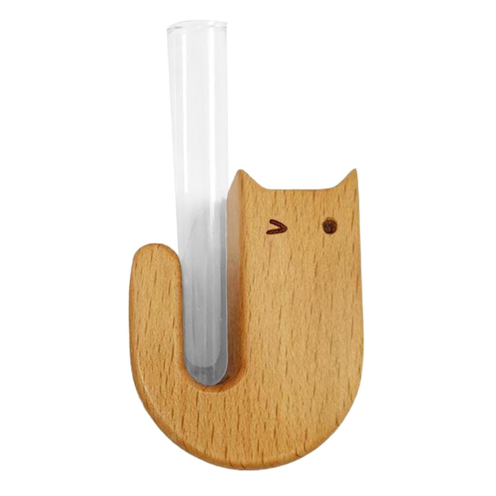 Magnes na lodówkę Drewniany Wzór Kota Magnetyczna Dekoracja Lodówki Mały Wazon Dekoracyjny Drewno Lite do Domu lub Biura