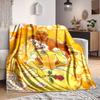 1Pc Belle'S Golden Elegance Blanket Soft And Comfortable Casual Warm Camping Travel Christmas Halloween Xmas Gift M924345