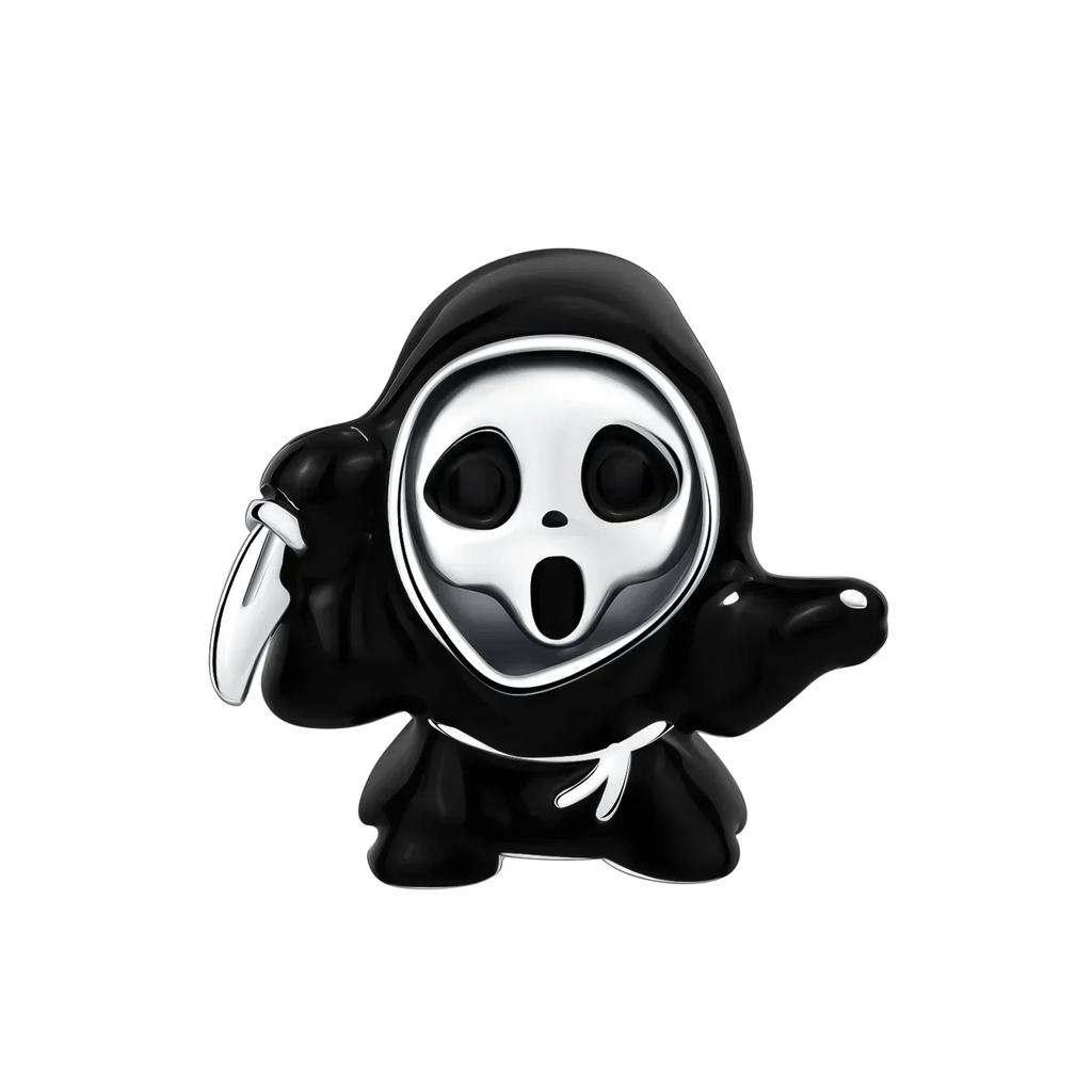 Halloween Copper Skull Charm Luminous Pumpkin Ghost Clown Bead Pendant Ring Necklace Bracelet Diy Jewelry Gift