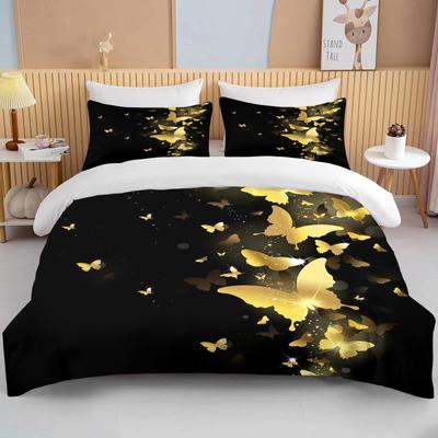 Butterflies Bedding Set 3D Printed Duvet Cover Set Skin-Friendly Single Double Size Bedroom Decor Duvet Cover Set Halloween