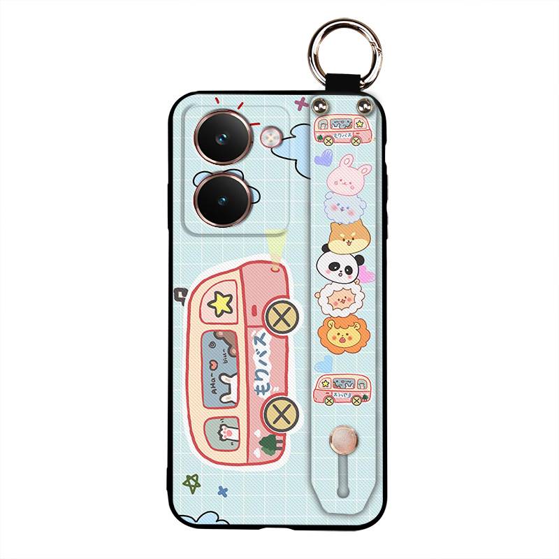Wristband Cartoon Phone Case For Realme P3 Ultra 5G Anti-knock Lanyard Silicone Wrist Strap Waterproof Phone Holder Cute