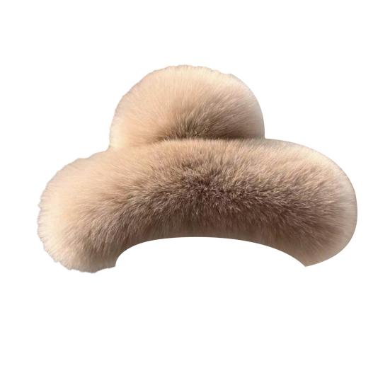 Hair Claw Soft Plush Cover Women Hair Clip Strong Spring Back Head Hair Clamp Party Holiday Hair Accessory