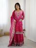 Indian Women Sharara Salwar Suit Party Wear Bollywood Ethnic Chinon Salwar Kameez Palazzo