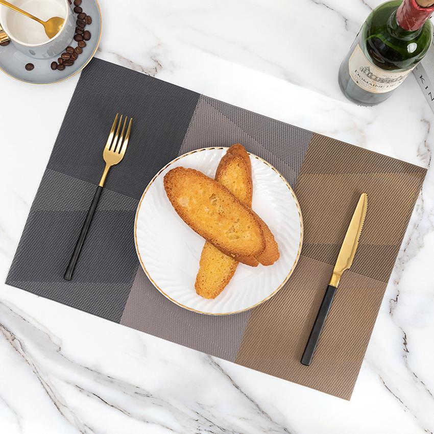 

8шт геометрический коврик для стола ПВХ цветной блок подставка для кухонной изоляционной подставки под кофейный обеденный стол украшение для стола коричневый