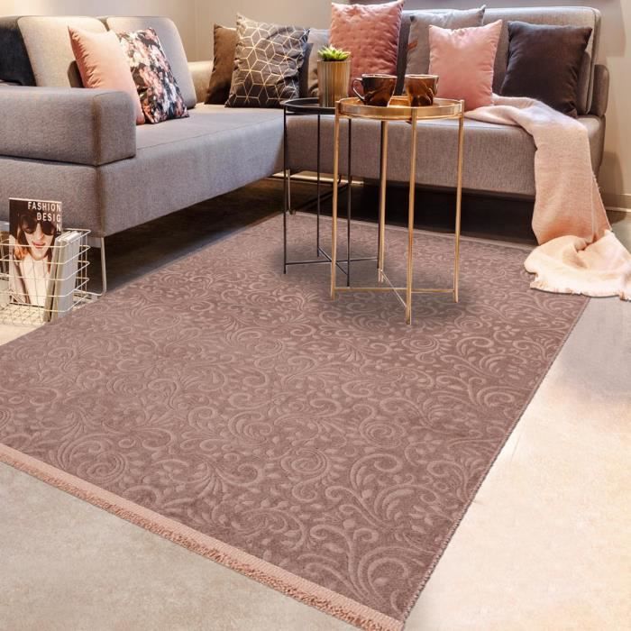 Tapis design - 80x140 cm - PERILLO LL Marron - Polyester- Lavable 30° - UN AMOUR DE TAPIS