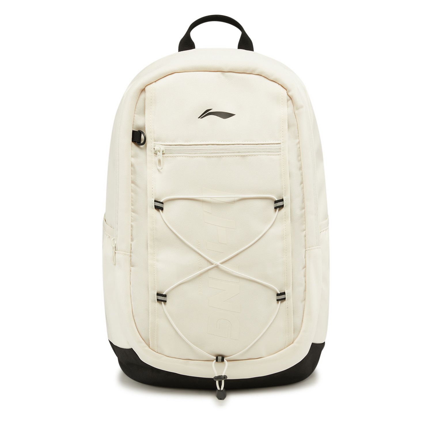 Li Ning Sports Life Collection Polyester Backpack Unisex Mother Of Pearl White & Basic Black ABSW209-1