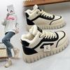 Botas de nieve acolchadas cálidas de invierno para mujer, de piel, con plataforma gruesa, para aumentar altura, ligeras, antideslizantes, para uso casual, zapatillas de algodón
