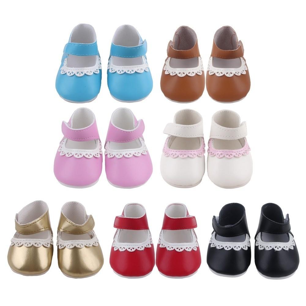 Pu Leather Doll Shoes 8cm Size Mini Gossip Shoes Baby Shoes Reborn Doll Shoes  Girl Dolls