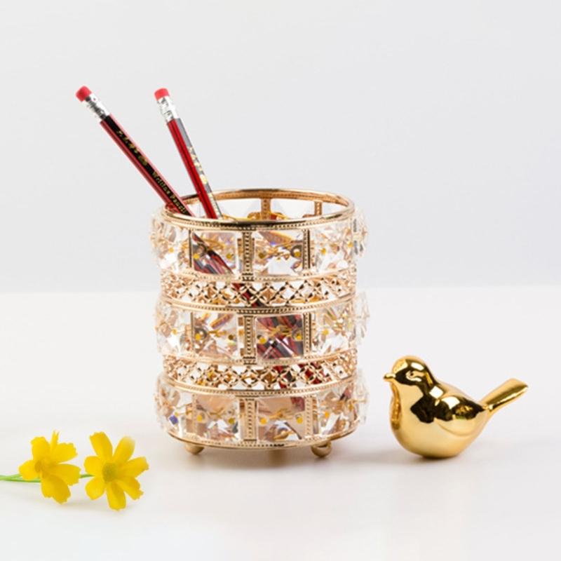 Pencil Holder Desktop Makeup Brush Holder Home Desk Ornaments for Bedroom Vanity