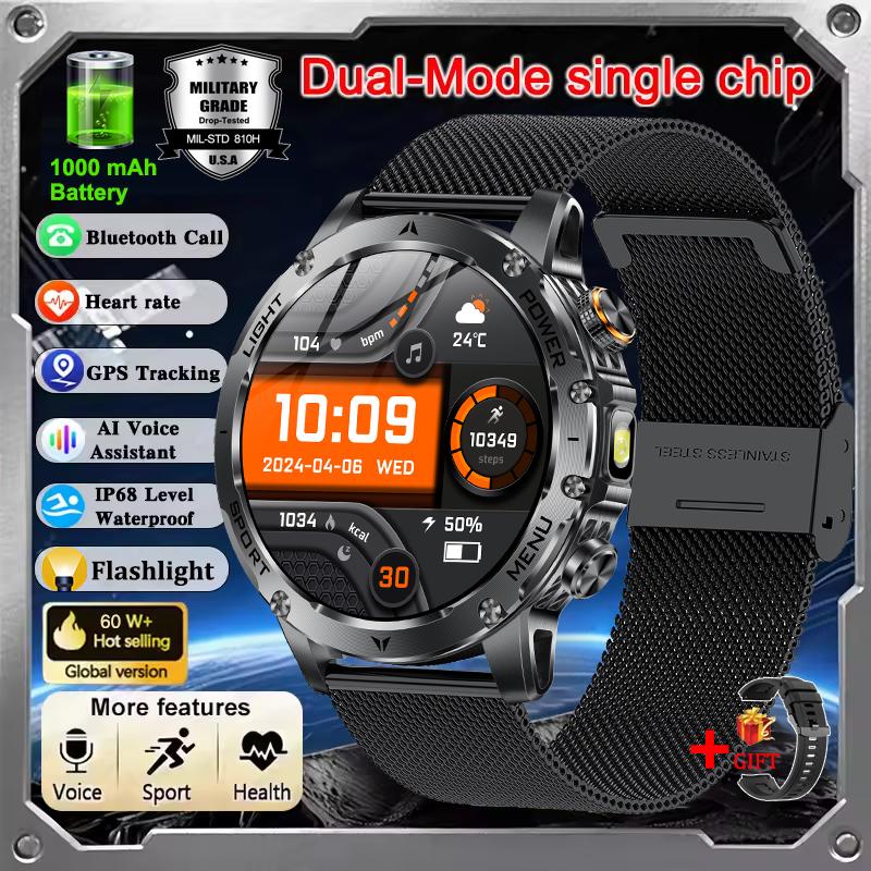 New T-Rex 3 Ultra Military Grade 1000mAh Battery Smart Watch Men IP68 Waterproof Sports Fitness Bluetooth Call AMOLED Smartwatch
