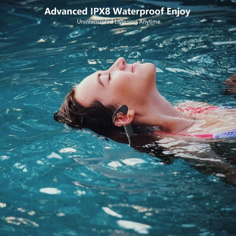 Wireless Open Ear Headphone Bone Conductions Technology Sweatproof Lightweight 8 Hour Battery for Outdoor Activities