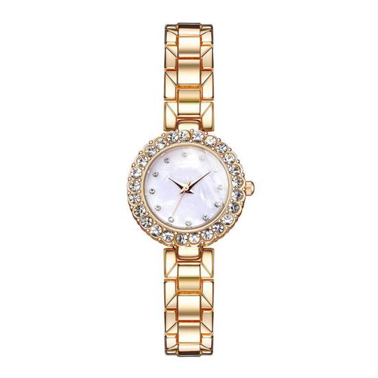 Ladies Bracelet Watch Rhinestone Quartz Analog Watch Sparkling Round Dial Wristwatch for Women Daily Party Date Wear