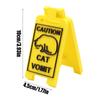 Funny Cat Vomit Sign Bright Yellow Unique Design Warning Sign Vomit Sign Desk Decoration