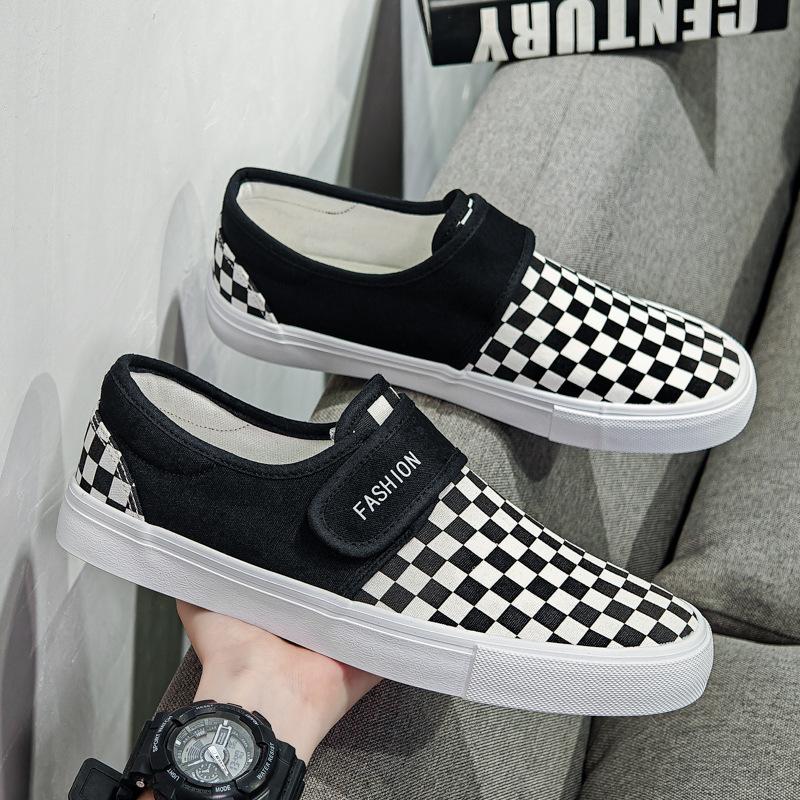 

Summer breathable shoes men s canvas shoes men s 2025 new one-pedal sports and leisure Velcro student board shoes 39