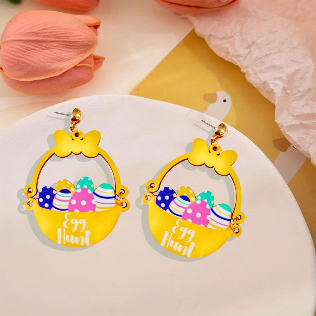 Easter egg earrings, earrings, Easter celebration, holiday gifts, atmosphere, hot sale, new
