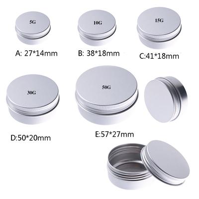 5/10/15/30/50g Small Tin Box Mini Metal Box Storage Empty Pot Plain Refillable Bottle Container Screw Top Cosmetic Storage Jars