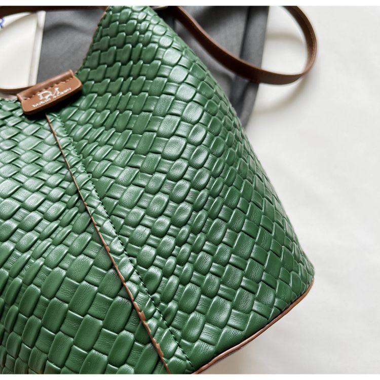 Bucket Bags Women Woven Pattern Handbag Scarves Handheld Messenger Totes Bag