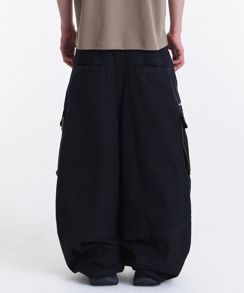 Gicheol Vintage Zip Cargo Balloon Pants (Washed Black)