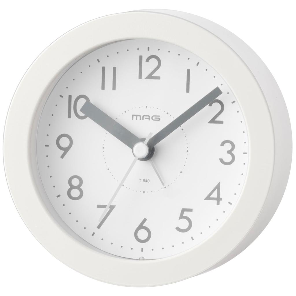 MAG Alarm Table Continuous Second Electronic Runto Noah Precision Clock, Clock, Analog, Cute, Stylish, Interior, Quiet, Hand, Sound, Alarm, Snooze,