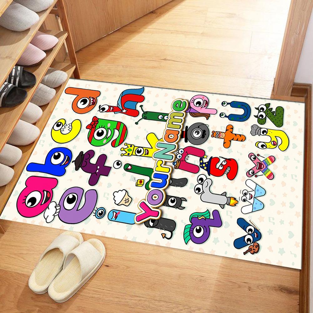 Tappeto Personalizzabile con Area Nome Numberblocks per Soggiorni Studio Ingresso Dormitorio Tappeto Antiscivolo Decorazioni Ufficio Anime Regalo Spirituale