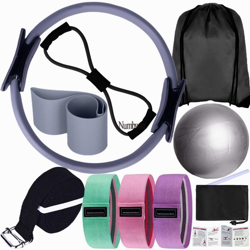 Conjunto de Pilates para el Hogar para Mujer Numbwin: Anillo de Pilates, Pelota de Yoga y Bandas de Resistencia