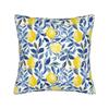 Lemon and Blue Pattern Pillow Case  Custom Pillow Cover Retro Trendy Cushion Cover For Living Room Bed Chair