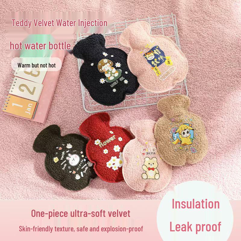 Cartoon Explosion-Proof Inflatable Hot Water Bottle & Mini Hand Warmer for Kids and Students