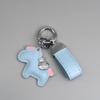 Instant Wealth Leather Keychain with Cartoon Pony Pendant for Couples – Trendy Bag and Car Accessory