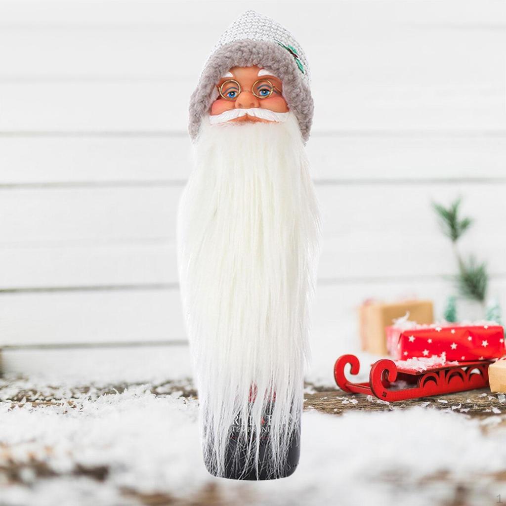 Capac pentru sticle de vin de Moș Crăciun Decor de Crăciun, Cadou decorativ, Ornament de pom de Crăciun pentru ceremonie