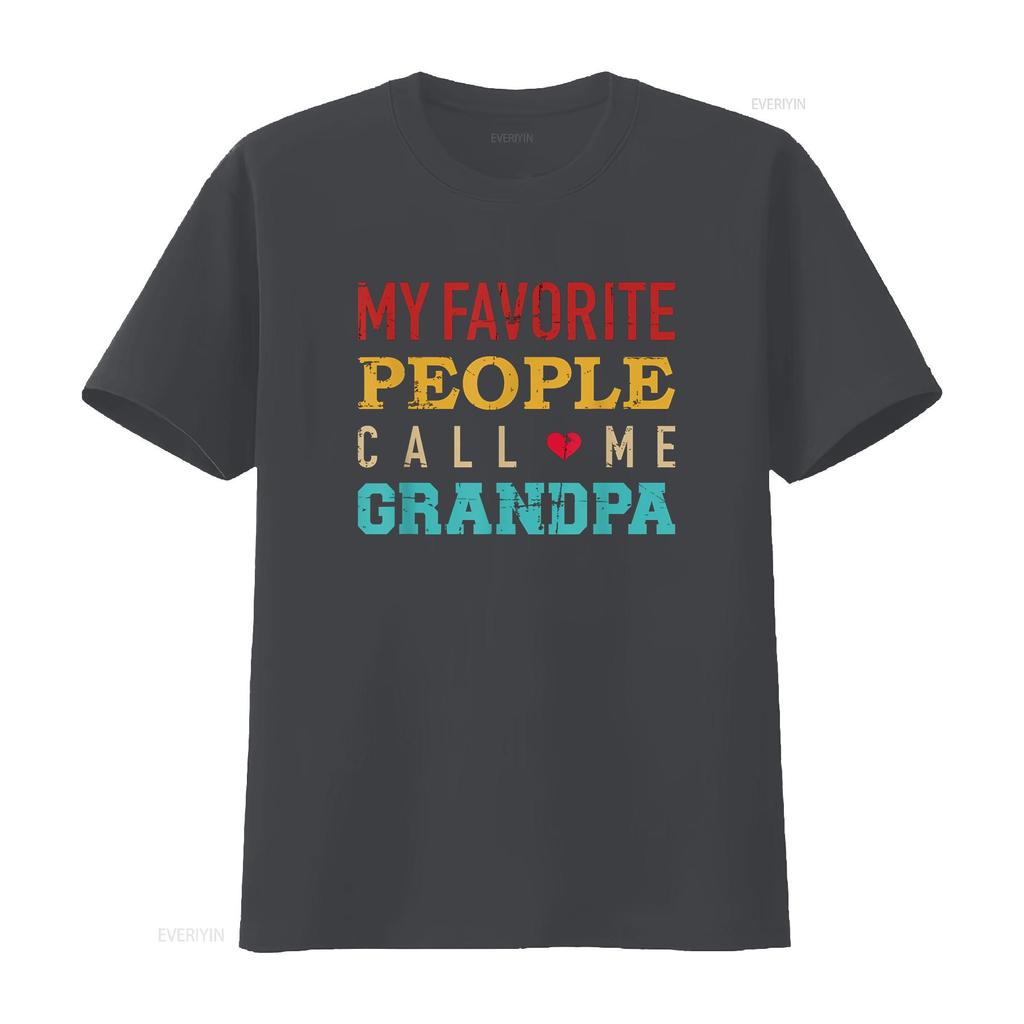 My favorite people call me grandpa T Shirt vintage Washed Comfortable fashion Versatile Slightly streetwear designer clothes