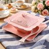 European Gold Rim Ceramic Bird's Nest Dessert Bowl with Lid | Embossed Palace Tureen Set for Sweet Soup