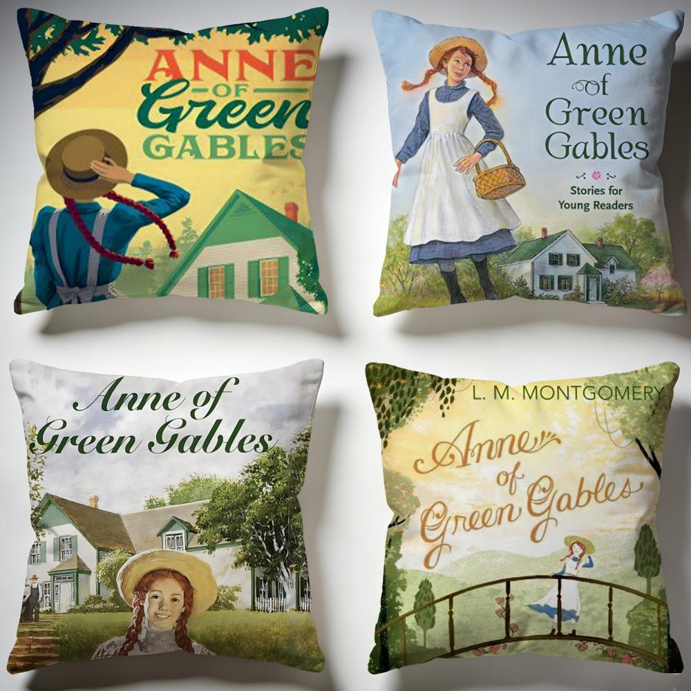 Hot AAnne of Green Gablesful Cushion Cover Stylish Washable Pillow Cover Ideal for Couch Bedroom Car Decoration