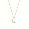 1pc Titanium Steel Chain Romantic Cute Crescent Moon Star Pendant Necklace Women Starry Sky Jewelry All Occasions Gift